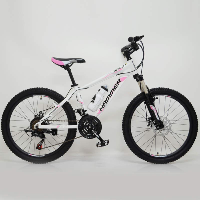 Гірський підлітковий алюмінієвий велосипед HAMMER-24 White Pink Японія Shimano MTB