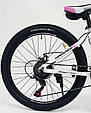 Гірський підлітковий алюмінієвий велосипед HAMMER-24 White Pink Японія Shimano MTB, фото 10
