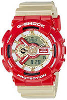 Чоловічий годинник Casio G-Shock GA-110 золоті з червоним