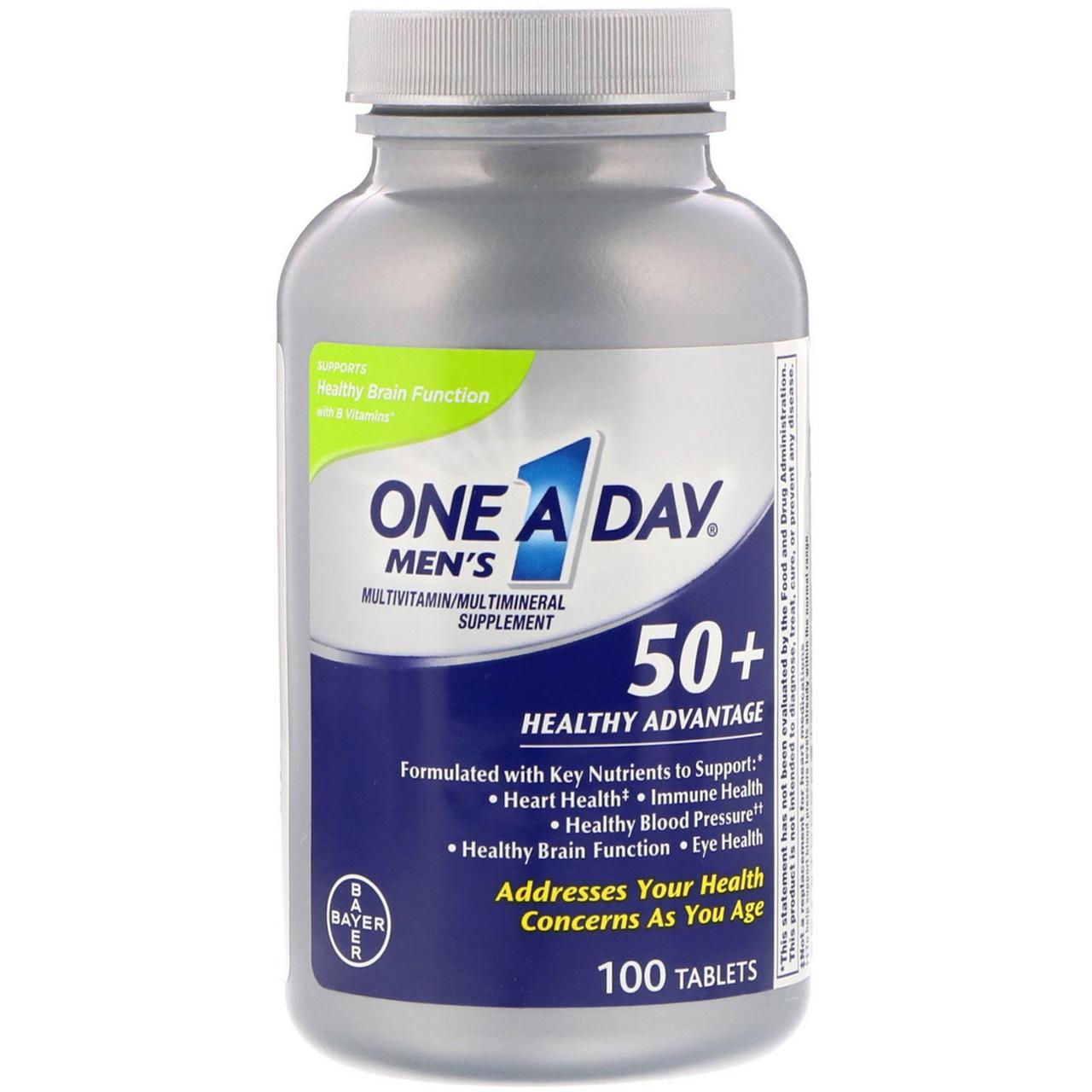 One-A-Day, Для чоловіків 50+, користь для здоров'я, мультивітамінна мультимінеральна добавка, 100 таблеток