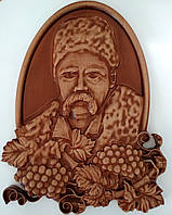 Різьблене панно з Тарасом Шевченком (портрет) 200х270х18 мм