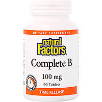 Витамины «Все B», Natural Factors, 100 мг, 90 таблеток