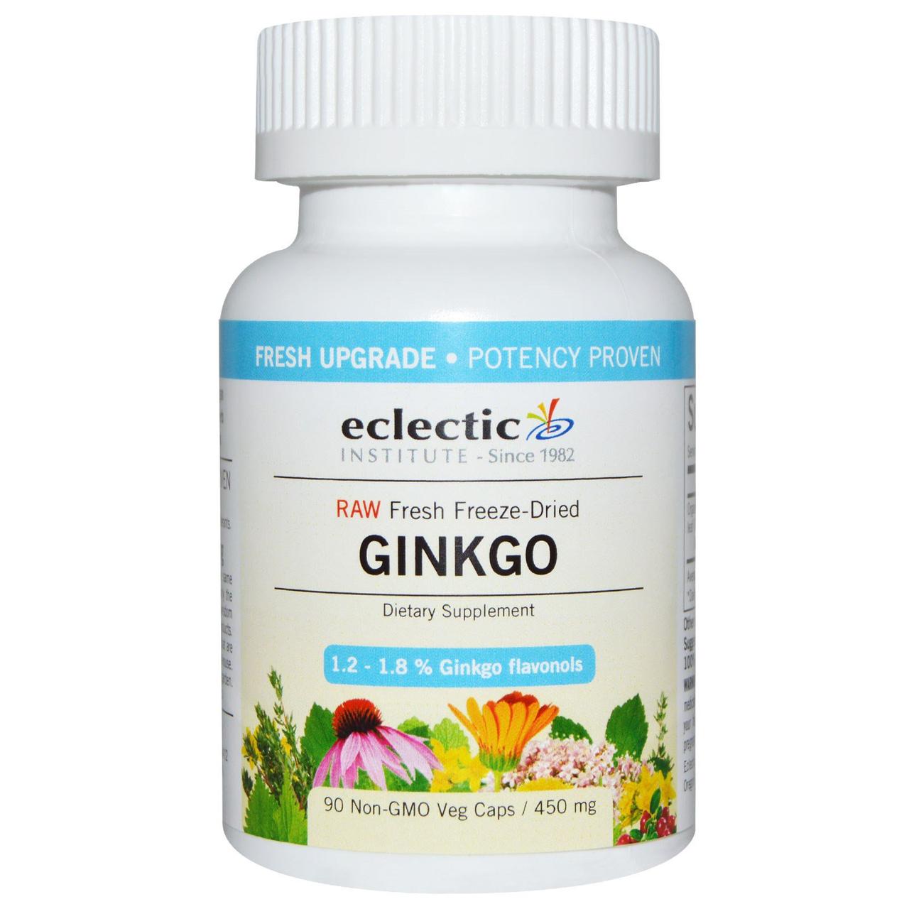 Гінкго, Eclectic Institute, 450 мг, 90 вегетаріанських капсул без ГМО