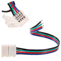 З'єднувальний кабель, конектор для світлодіодної стрічки RGB SMD 5050 RGB 4pin (1 jack)