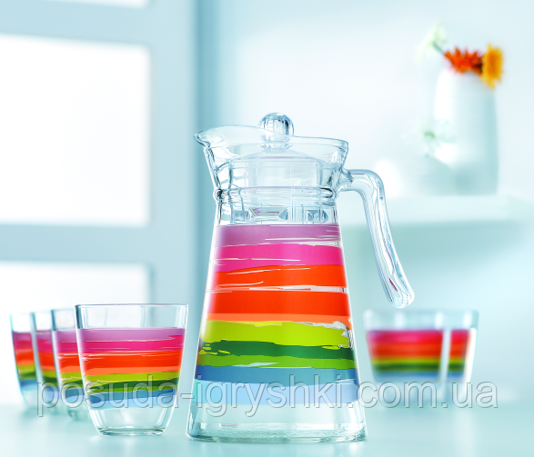 Color pencil Набір для води - 7 пр. (глечик 1,3 л, стакан 310 мл - 6 шт) Luminarc N0792