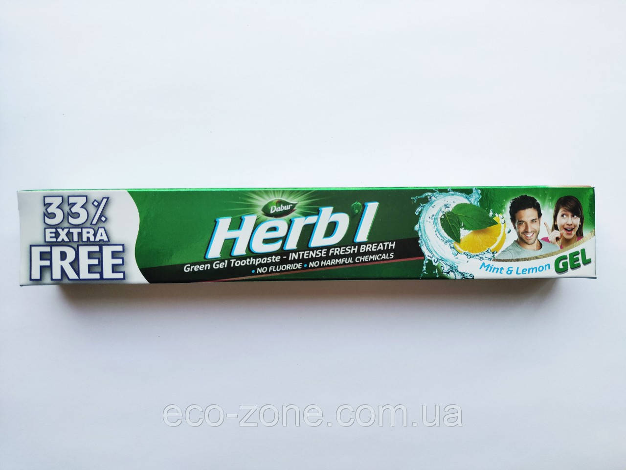 Зубна паста-гель "М'ята-Лимон" Dabur Herb'l, 80 г. Термін до 11/2026, фото 1