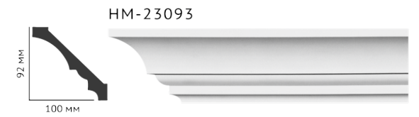 Карниз стельовий гладкий Classic Home HM-23093 , ліпний декор з поліуретану