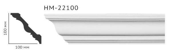 Карниз стельовий гладкий Classic Home HM-22100 , ліпний декор з поліуретану