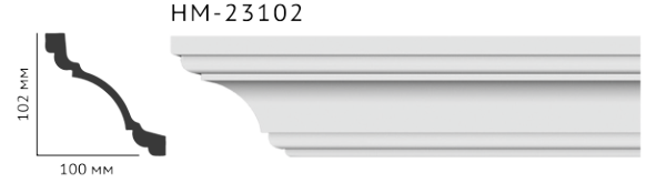 Карниз стельовий гладкий Classic Home HM-23102 , ліпний декор з поліуретану