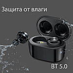 Бездротові навушники блютуз гарнітура Wi-pods А6 чорні кейс павер-банк, фото 6