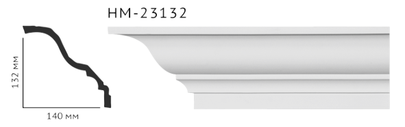 Карниз стельовий гладкий Classic Home HM-23132 , ліпний декор з поліуретану