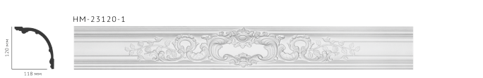 Карниз стельовий гладкий Classic Home HM-23120-1 , ліпний декор з поліуретану