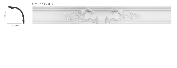 Карниз стельовий гладкий Classic Home HM-23120-2 , ліпний декор з поліуретану