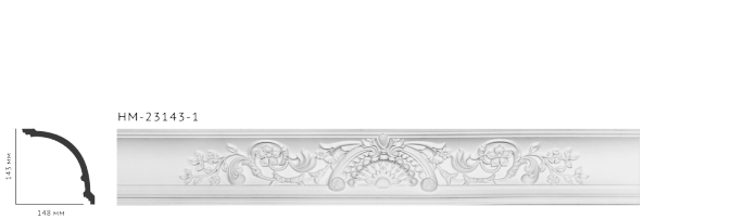 Карниз стельовий гладкий Classic Home HM-23143-1 , ліпний декор з поліуретану