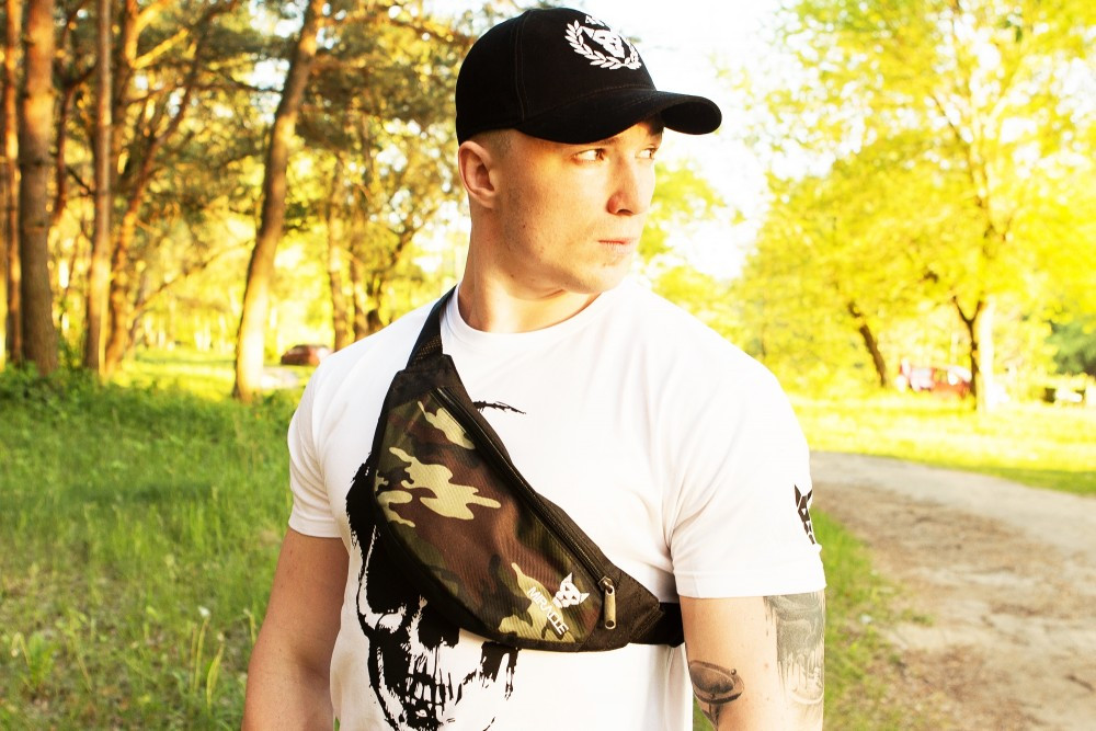 Чоловіча Бананка поясна сумка, сумка через плечі хаки камуфляж повсякденна Miracle light haki midle