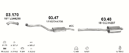 Глушач середнів частина BMW: 325 2.5TD 2.5TDS 90-99, фото 3