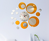 Акрилові дзеркальні круги з годинником срібло та золото, фото 3