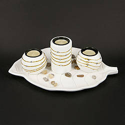 Підсвічник для декількох свічок із підставкою у формі опалого листка GHS189