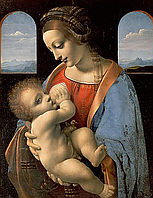 Набор алмазной вышивки (мозаики) икона "Богородица с младенцем". Художник Leonardo da Vinci