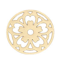 Коннектор Finding Кабошон підвіска кулон квітка круглий Золотистий 22 мм