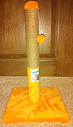 Когтєточка-стовпчик на підставці, рижа, 30*30*55 см, ТМ ПУхнастик