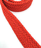 Ремінь поясний плетінка гумка червоний (3,5 см), фото 3