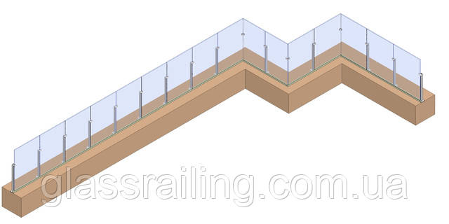 Огородження тераси зі сталевими ребрами жорсткості Ograzhdenie terrasyi so stalnyimi rebrami zhestkosti
