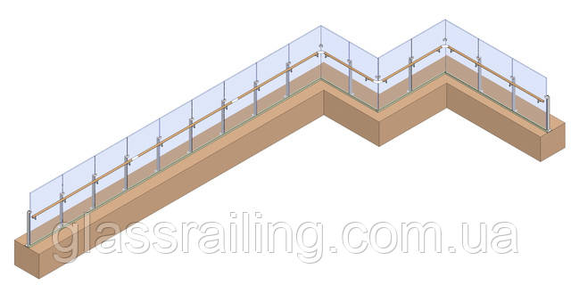 Огородження тераси зі сталевими ребрами жорсткості Ograzhdenie terrasyi so stalnyimi rebrami zhestkosti