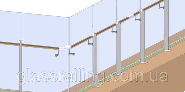 Огородження тераси зі сталевими ребрами жорсткості Ograzhdenie terrasyi so stalnyimi rebrami zhestkosti