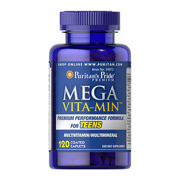 Mega Vita Min Multivitamins for Teens (120 caplets) Puritan's Pride