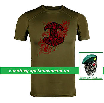 Військова футболка CoolMax TOR RUNES олива потовідвідна