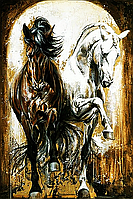 Набор алмазной вышивки (мозаики) "Пара прекрасных лошадей". Художник Elise Genest