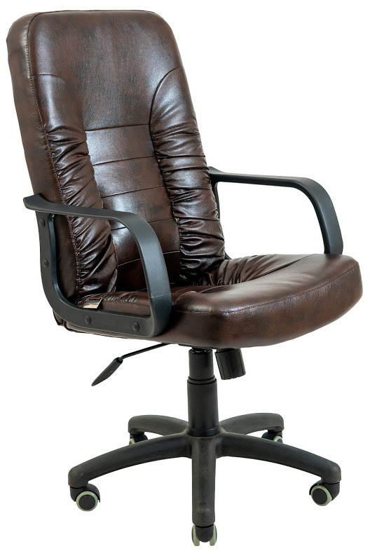 Кресло офисное Техас подлокотники пластик механизм Tilt кожзаменитель Мадрас Дарк Браун (Richman ТМ) - фото 1 - id-p990014231