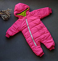 Теплі демісезонний комбинезонн на флісі малиновий 84-92 см