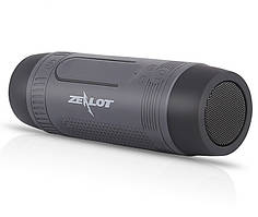 Mp3 Bluetooth-колонка динамік із ліхтариком Zealot S1 м'який павербанк Сірий