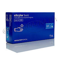 Перчатки нитриловые Nitrylex Basic, размер M, cиние, 100 шт