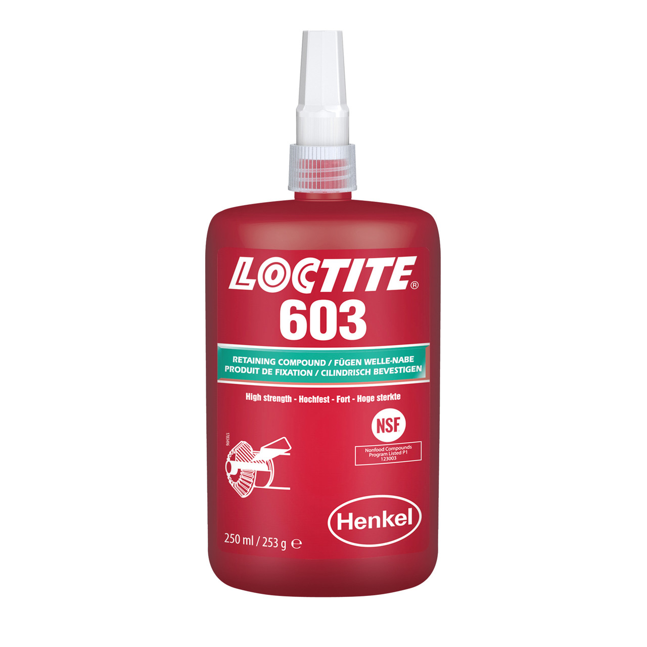 Loctite 603 Вал-втулковий фіксатор високої міцності 50 мл проміжок до 0.1 мм, фото 1