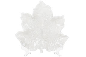 Тарелочка декоративная Кленовый Лист 20см, цвет - белый (727-221)