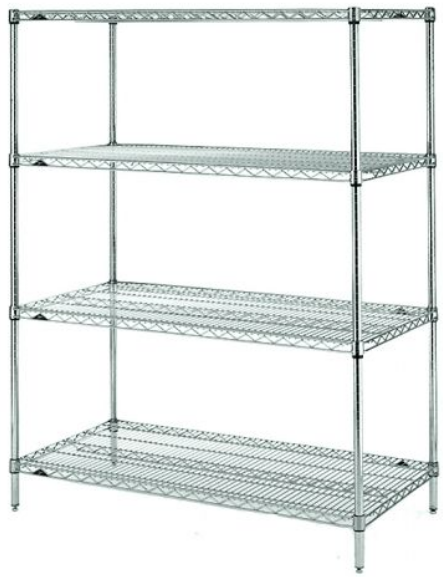 Стелаж складський хромований 4 полиці
