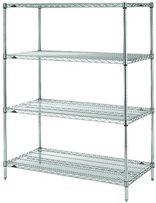 Стелаж складський хромований 4 полиці, фото 1