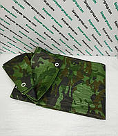 Тент із кільцями 6х10 м, камуфляж "Хакі" 90 г/м2. Від сонця, дощу, вітру, стебнування, пилу.Полог.