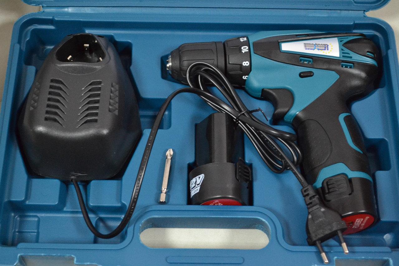 Акумуляторний шуруповерт EURO CRAFT ECCD222  CD12 Li-ion, (2 батареї)