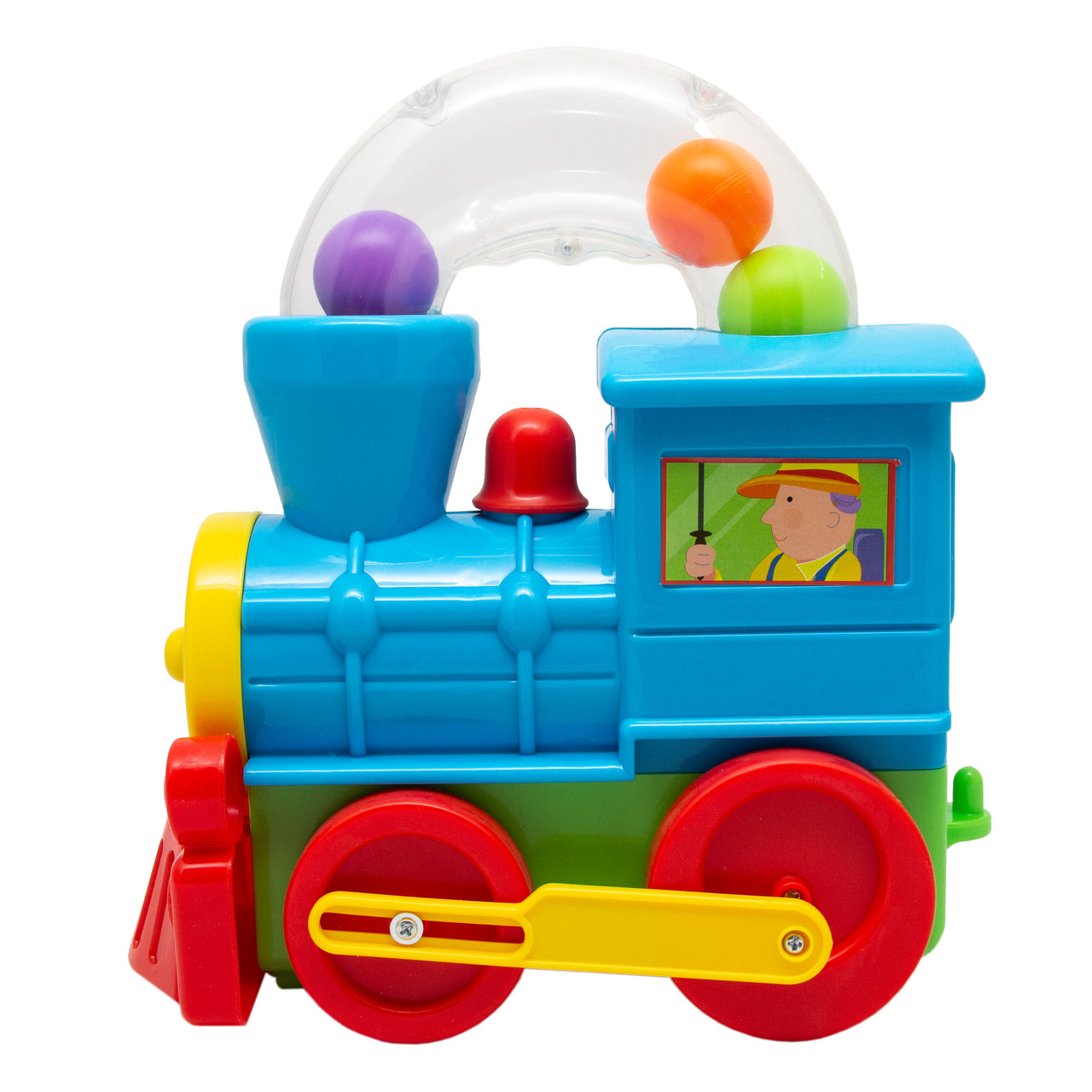 Розвиваючий та повчальний ігровий набір - паровоз DEVIK Baby, 20x24x12 см, блакитний, пластик (5888)