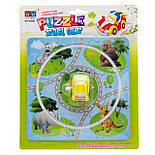 Іграшка заводна - блакитний трек-пазл Aohua з машинкою 4x3x2,5 см, 17x17 см, жовтий, пластик (8058B-5-10), фото 2