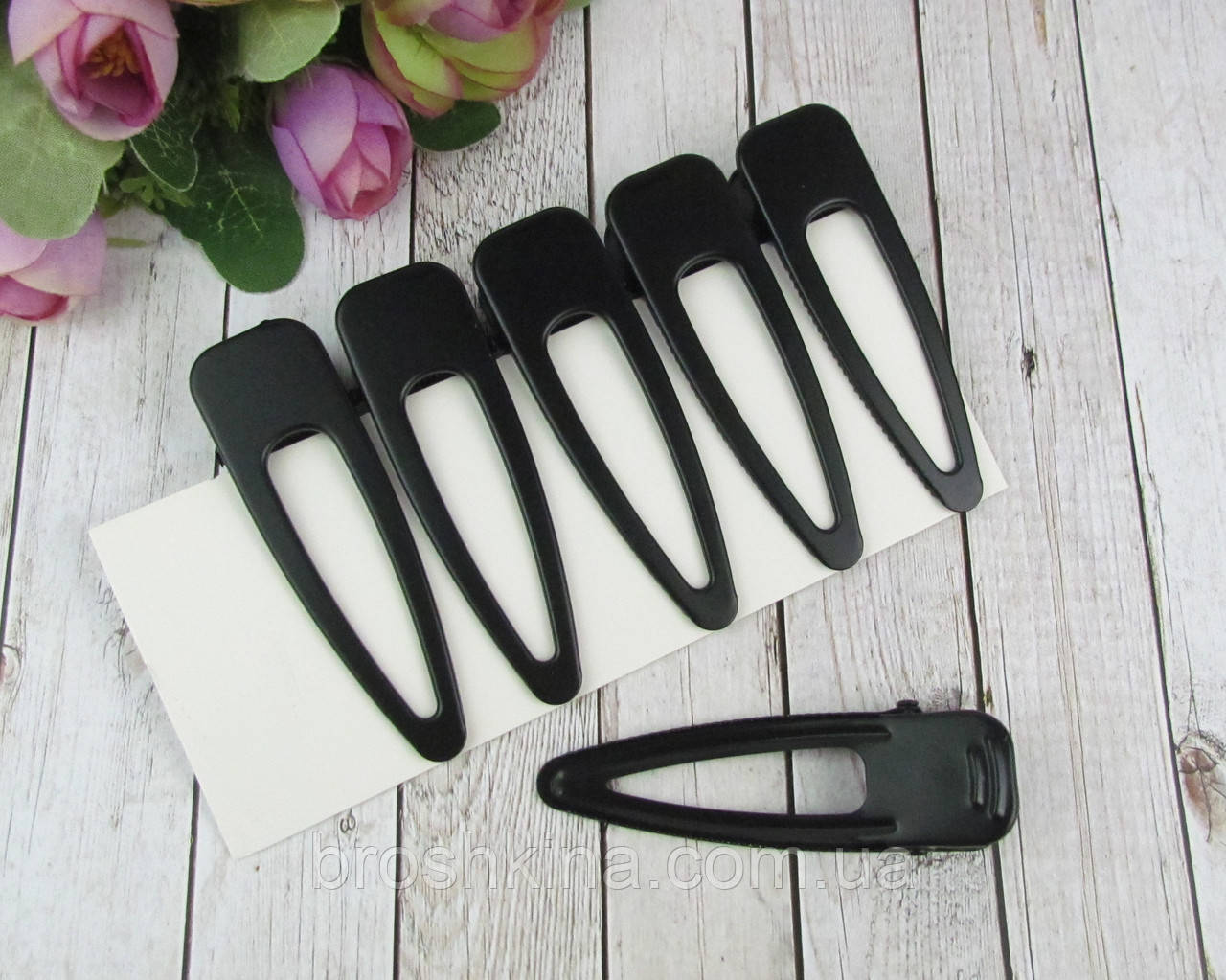 Шпильки для волосся качечки гуртом 8 см метал чорні 6 шт/уп., фото 1