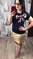 Бавовняна літня блуза Bow з бантом тмJustti, Польща