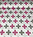 Бавовняна тканина польська малиново-сірі хрестики на білому (0217), фото 3