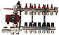 Колектор теплої підлоги в зборі з насосом DL 11 виходів 1х3/4, фото 6