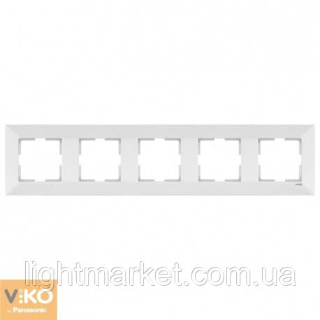 Рамка пятерна горизонтальна Viko Meridian 90979005-WH