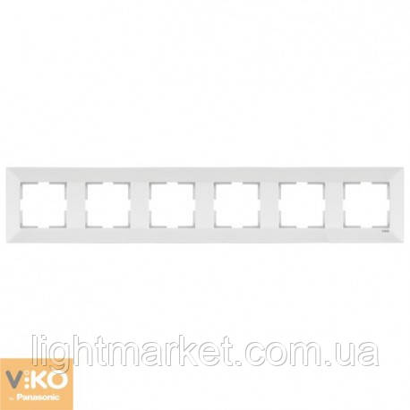 Рамка шестерна горизонтальна Viko Meridian 90979006-WH